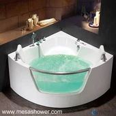 দুই 2 ব্যক্তি বিলাসিতা কোণার এক্রাইলিক ফাইবারগ্লাস গ্লাস গরম বিক্রয় টব ভল্লুল ম্যাসেজ Jetted বাথরুম বাথটব সঙ্গে সস্তা দাম